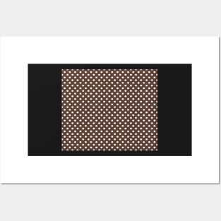 Brown and White Polka Dot Pattern Posters and Art